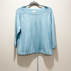 Pure Collection Superfine Cashmere Sky Blue Lightweight Sweater Size 8/10